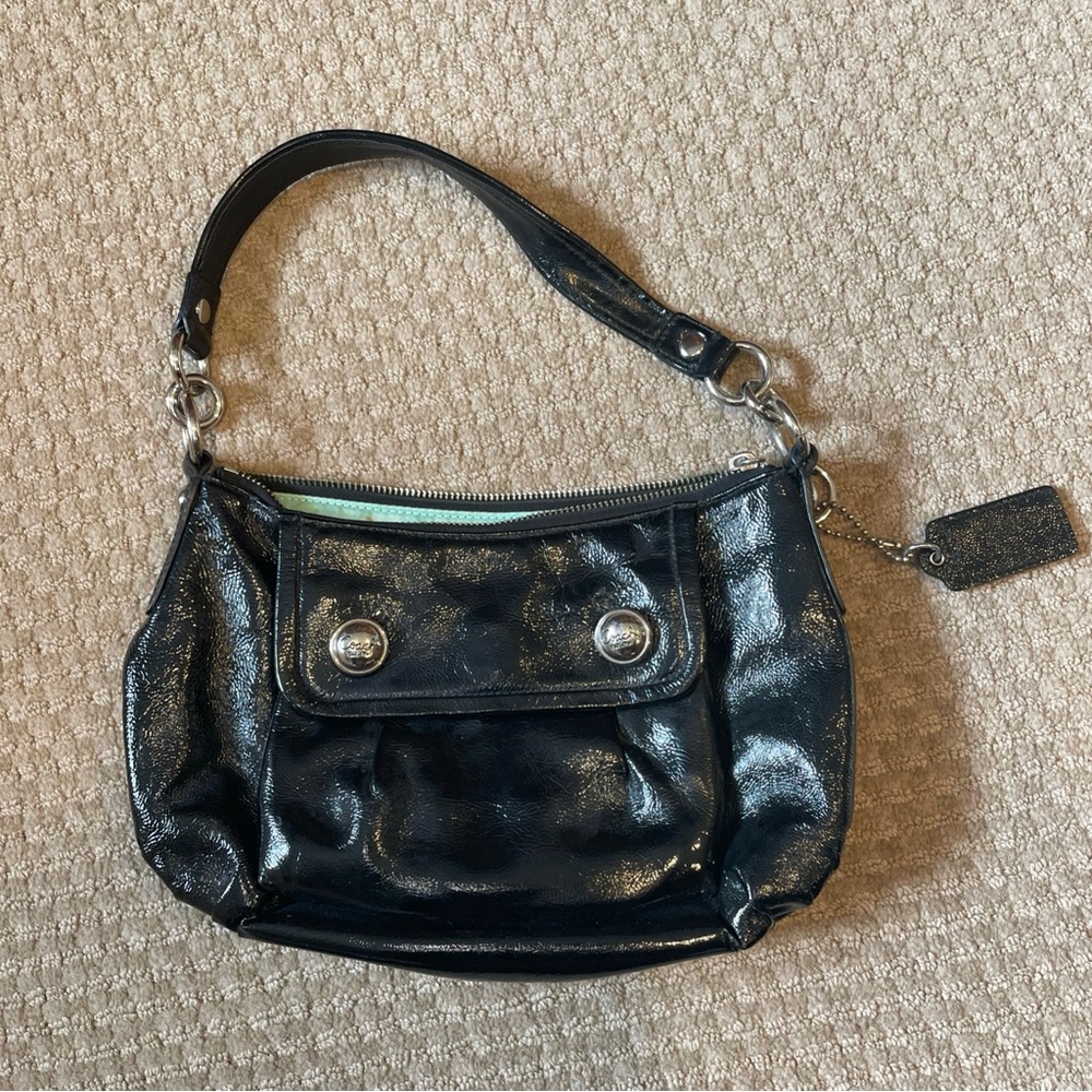Coach Poppy Patent Black Groovy 13852 Bag
